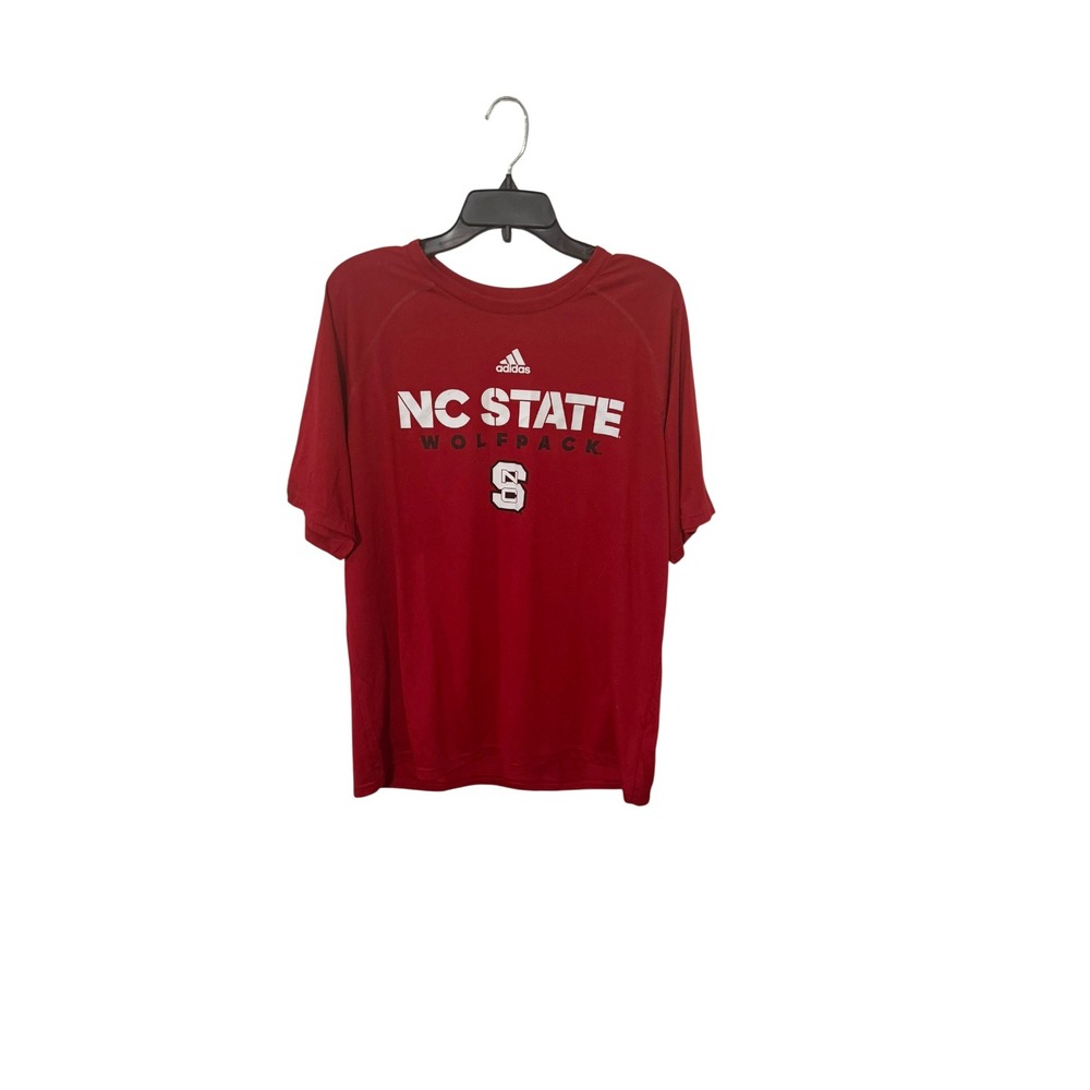 Adidas NC State Wolfpack Climalite Red Performance T-Shirt Mens Large 2996A 16